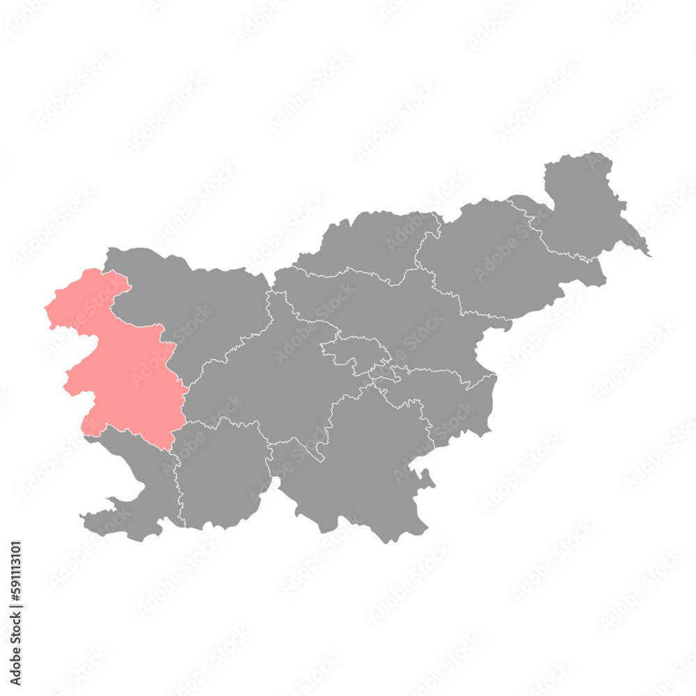 Gorizia map, region of Slovenia. Vector illustration.