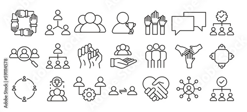 Business Teamwork icon set. the collection includes business teamwork  leadership  management  collaboration  employee and more.