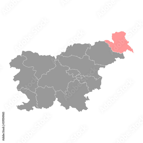 Mura map  region of Slovenia. Vector illustration.