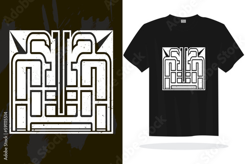 Modern t shirt design vector template with random graphics