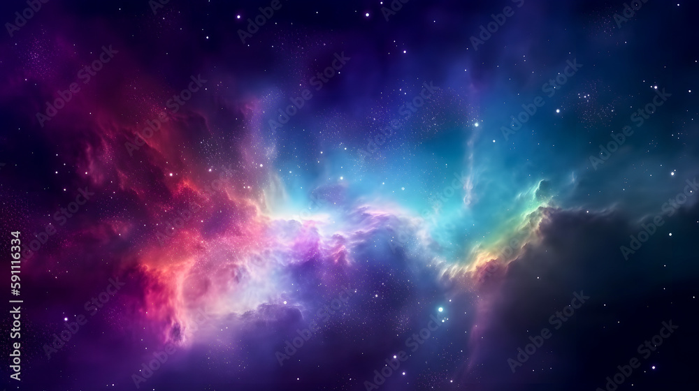 Colorful space galaxy cloud nebula, Stary night cosmos, Universe science astronomy, Supernova background wallpaper,  space background created with Generative AI