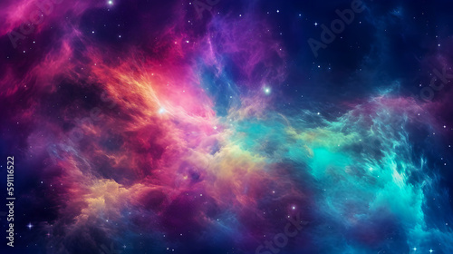 Colorful space galaxy cloud nebula  Stary night cosmos  Universe science astronomy  Supernova background wallpaper  Blue and purple space background created with Generative AI