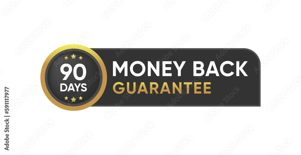 90 days money back guarantee Label Banner icon design	 - obrazy, fototapety, plakaty 