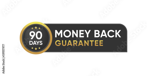 90 days money back guarantee Label Banner icon design	
