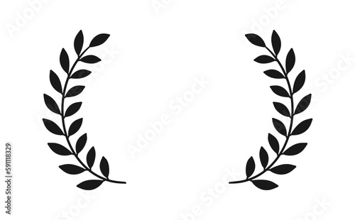 Leaf Wreath Branch Award Honor Decoration Isolated Vector Illustration