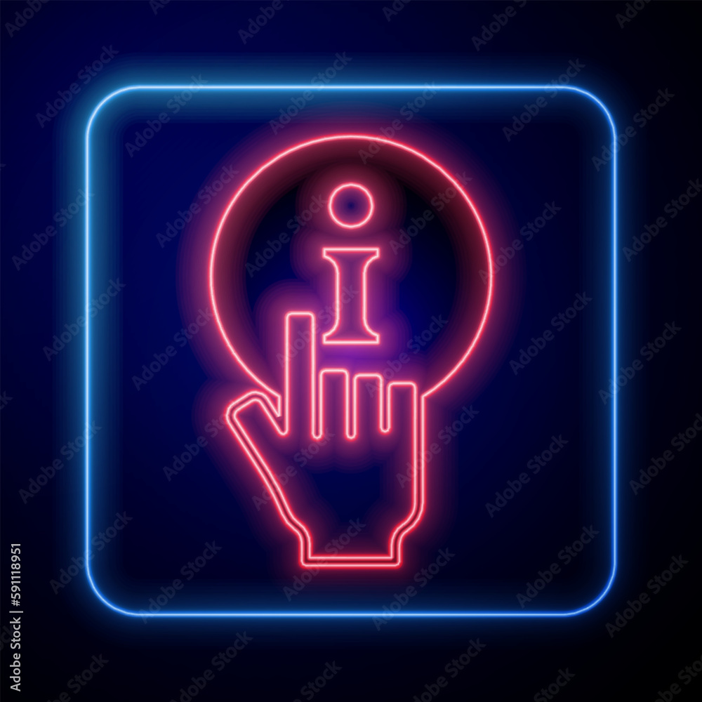 Glowing neon Information icon isolated on black background. Vector Glowing neon Information icon isolated on black background. Vector