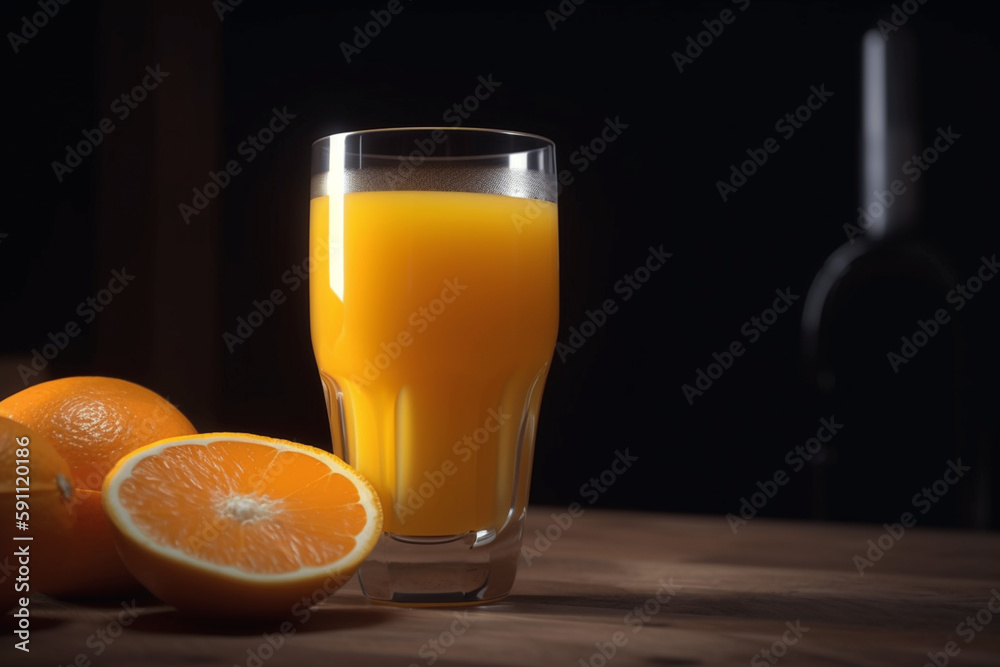 glass of orange juice generative ai