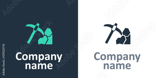 Logotype Gold mining icon isolated on white background. Logo design template element. Vector