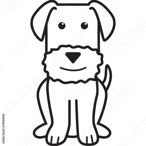 Airedale Terrier Dog Breed Cartoon Kawaii Sketch Hand Drawn Watercolor Painting Silhouette Sticker Illustration Sublimation EPS Vector Graphic