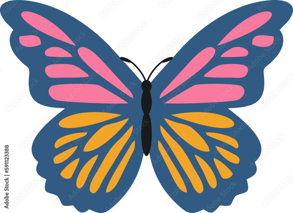 Fototapeta premium Retro Butterfly Illustration