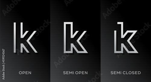 Set of letter K logo icon design template elements