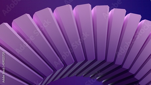 Purple Bending staircase Pop abstract Elegant Modern 3d rendering background design elements