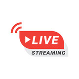 Live streaming colorful vector icon. Broadcast online stream sign.