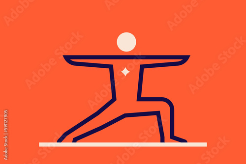 nirvana and yoga illustration in flat style design. Vector illustration.