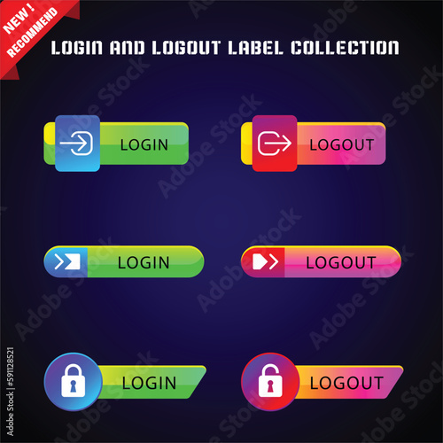 login and logout buttons collection