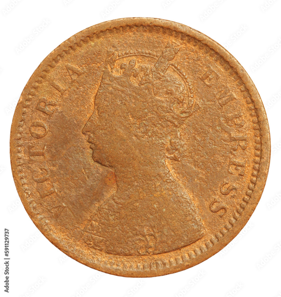 Old Indian Half Pice Coin of 1895 Old Indian Half Pice Coin of 1895
