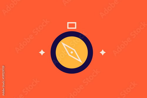  compass  illustration in flat style design. Vector illustration.
