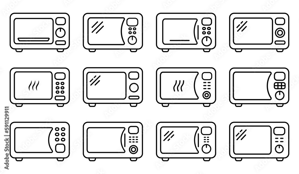 Microwave oven icon. Kitchen appliance icon. Simple microwave oven icon for templates, web design and infographics. Microwave oven icon. Kitchen appliance icon. Simple microwave oven icon for templates, web design and infographics.