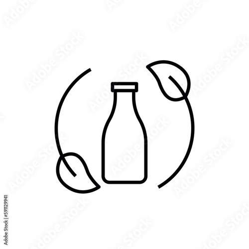 vegan diet. herbal milk vector design. Isolated and editable drawing.
