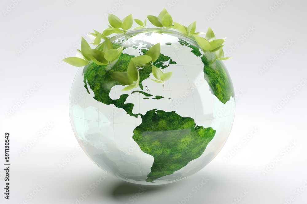 Concept of sustainability. Illustration in 3d style isolated on white background. AI Generated. Concept of sustainability. Illustration in 3d style isolated on white background. AI Generated.