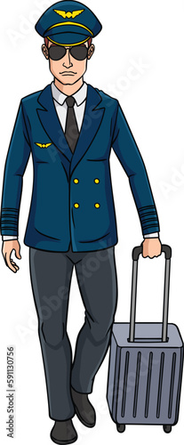 Aircraft Pilot Cartoon Colored Clipart 