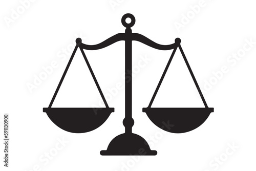 Justice Icon. Vector Illustration of a Lawyer's Scale for Legal Justice Sign