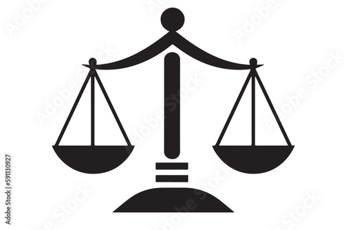 Justice Icon. Vector Illustration of a Lawyer's Scale for Legal Justice Sign