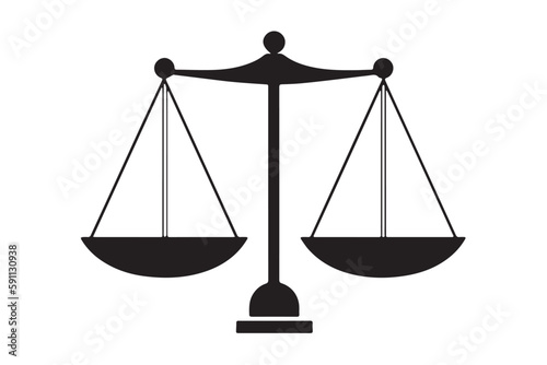 Justice Icon. Vector Illustration of a Lawyer's Scale for Legal Justice Sign
