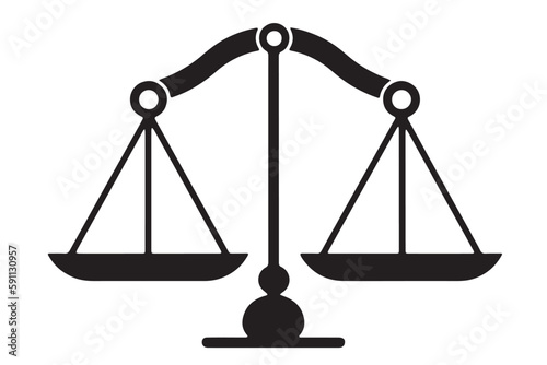 Justice Icon. Vector Illustration of a Lawyer's Scale for Legal Justice Sign