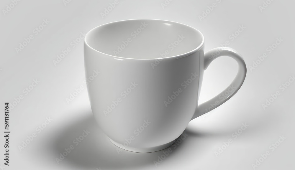Obraz premium empty white mug on white blank background, mockup