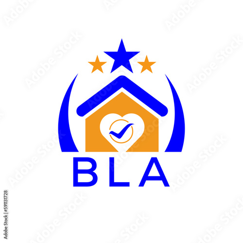 BLA House logo. KJG Letter logo and icon. Blue vector image on white background. KJG house Monogram home logo picture design and best business icon. 
