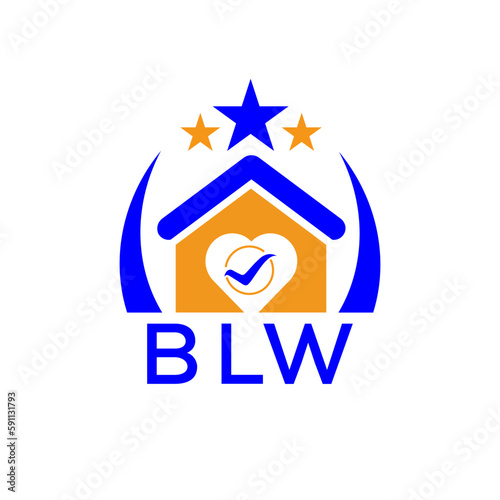 BLW House logo. KJG Letter logo and icon. Blue vector image on white background. KJG house Monogram home logo picture design and best business icon. 

