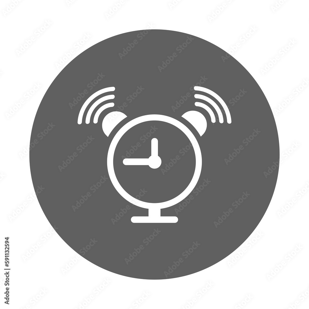 Alarm clock icon. Gray vector graphics. Alarm clock icon. Gray vector graphics.