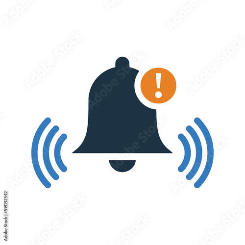 Alert, notification icon. Simple editable vector logo.
