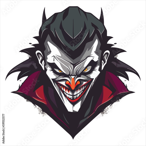 Clown E-Sport vector mascot logo design with modern illustration concept style for badge. smile clown illustration for sport and esport team