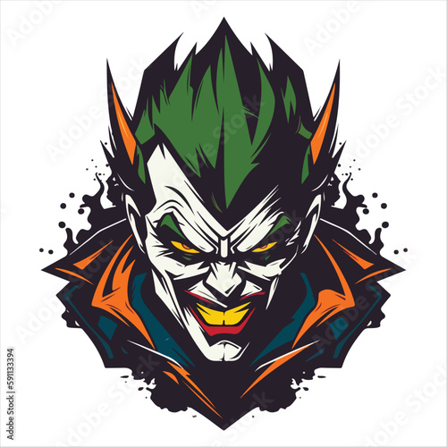 Clown E-Sport vector mascot logo design with modern illustration concept style for badge. smile clown illustration for sport and esport team