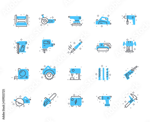 Electric woodworking icons color