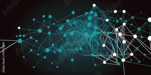  abstract connection blue background network illustration. AI generated