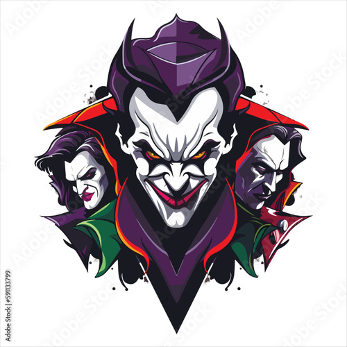 Clown E-Sport vector mascot logo design with modern illustration concept style for badge. smile clown illustration for sport and esport team
