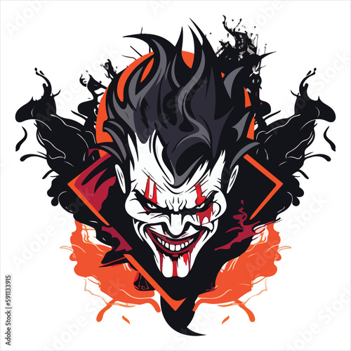 Clown E-Sport vector mascot logo design with modern illustration concept style for badge. smile clown illustration for sport and esport team