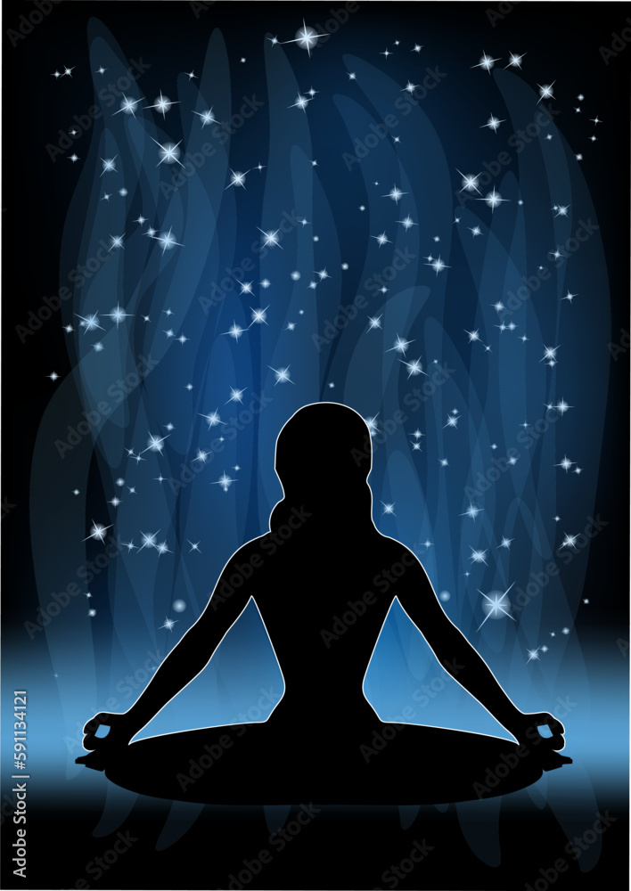 yoga at night sky