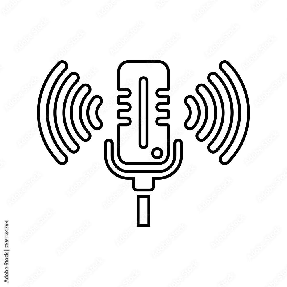 Audio, broadcast outline icon. Line art vector. Audio, broadcast outline icon. Line art vector.