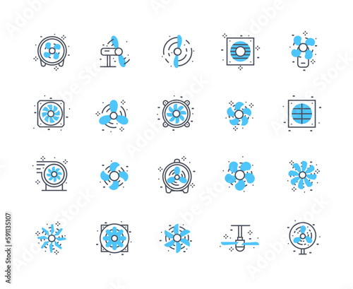 Fan icons color set