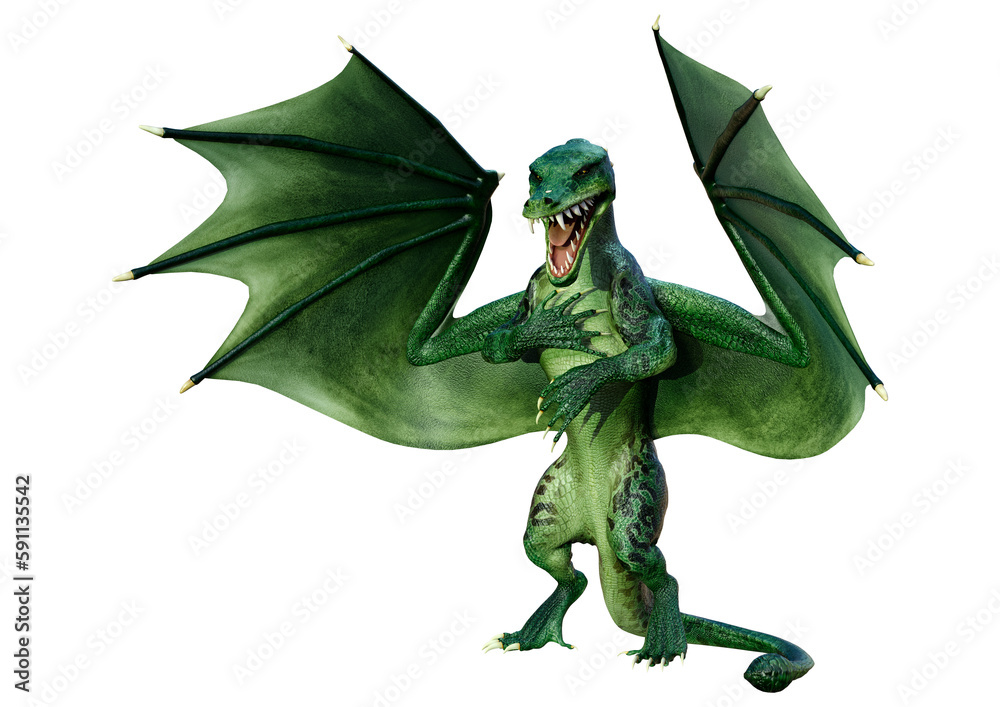 Obraz premium 3D Rendering Fairy Tale Dragon on White