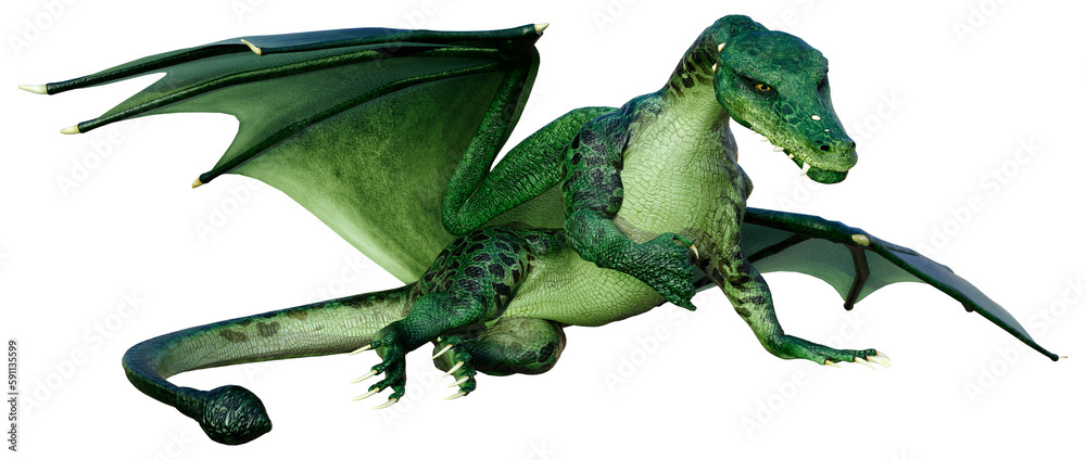 Obraz premium 3D Rendering Fairy Tale Dragon on White