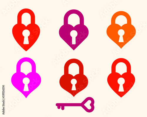 Heart shaped padlocks vecto...