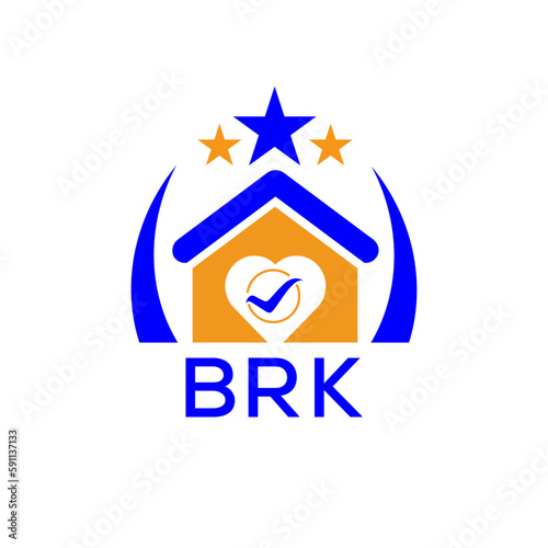 BRK House logo. KJG Letter logo and icon. Blue vector image on white background. KJG house Monogram home logo picture design and best business icon. 
