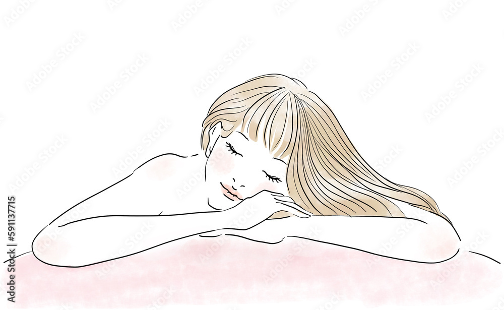 ベッドで安眠する女性
ベッドで安眠する女性