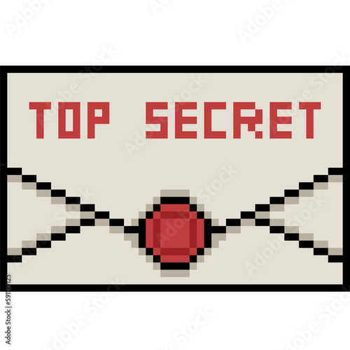 pixel art top secret letter