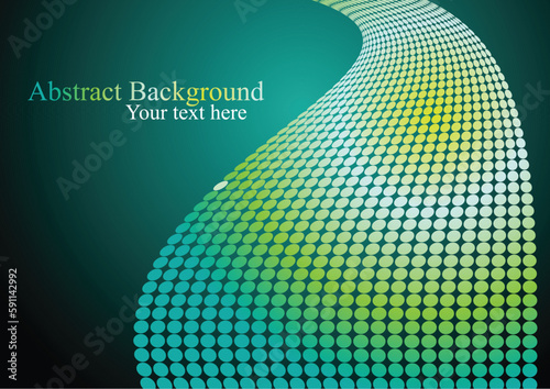 Undulating pattern dots vector background. Gradient neon light.